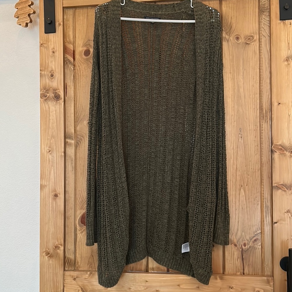 Green knit American Eagle Cardigan